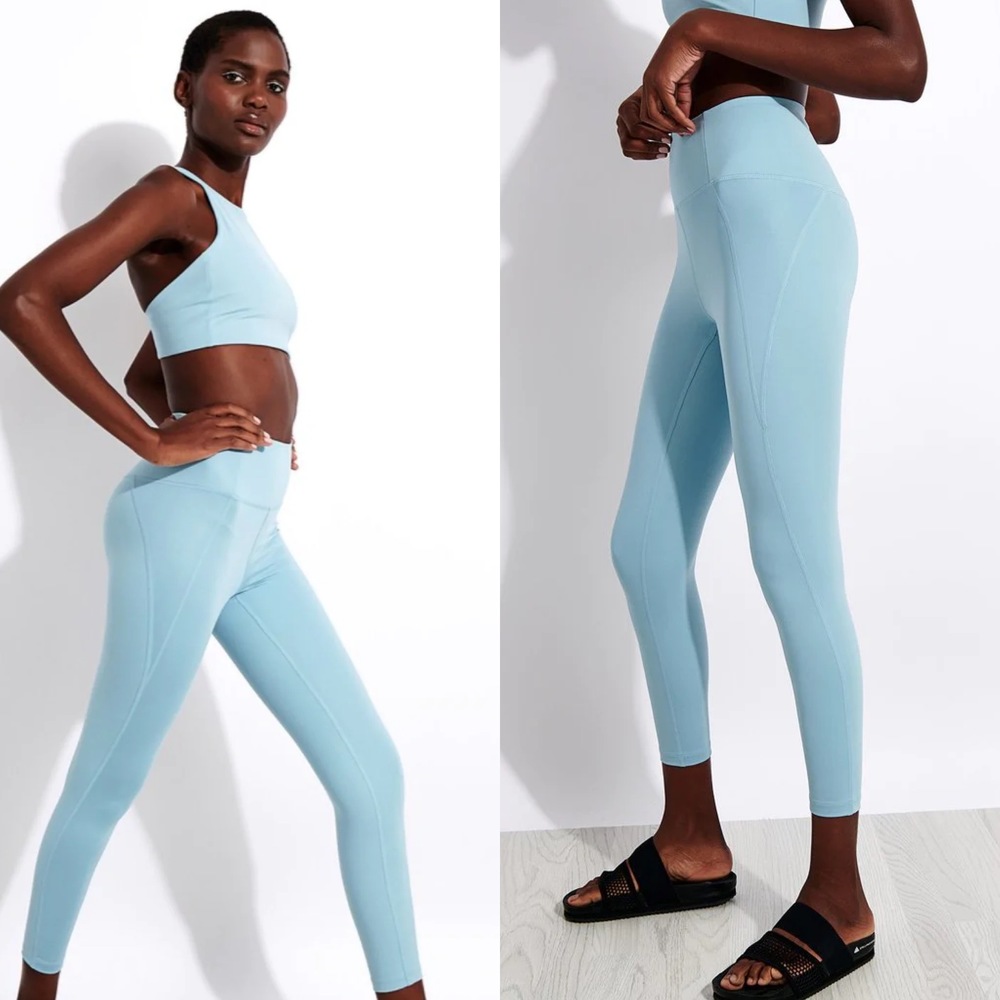 GIRLFRIEND COLLECTIVE High Waist 7/8 Leggings in Sky Blue